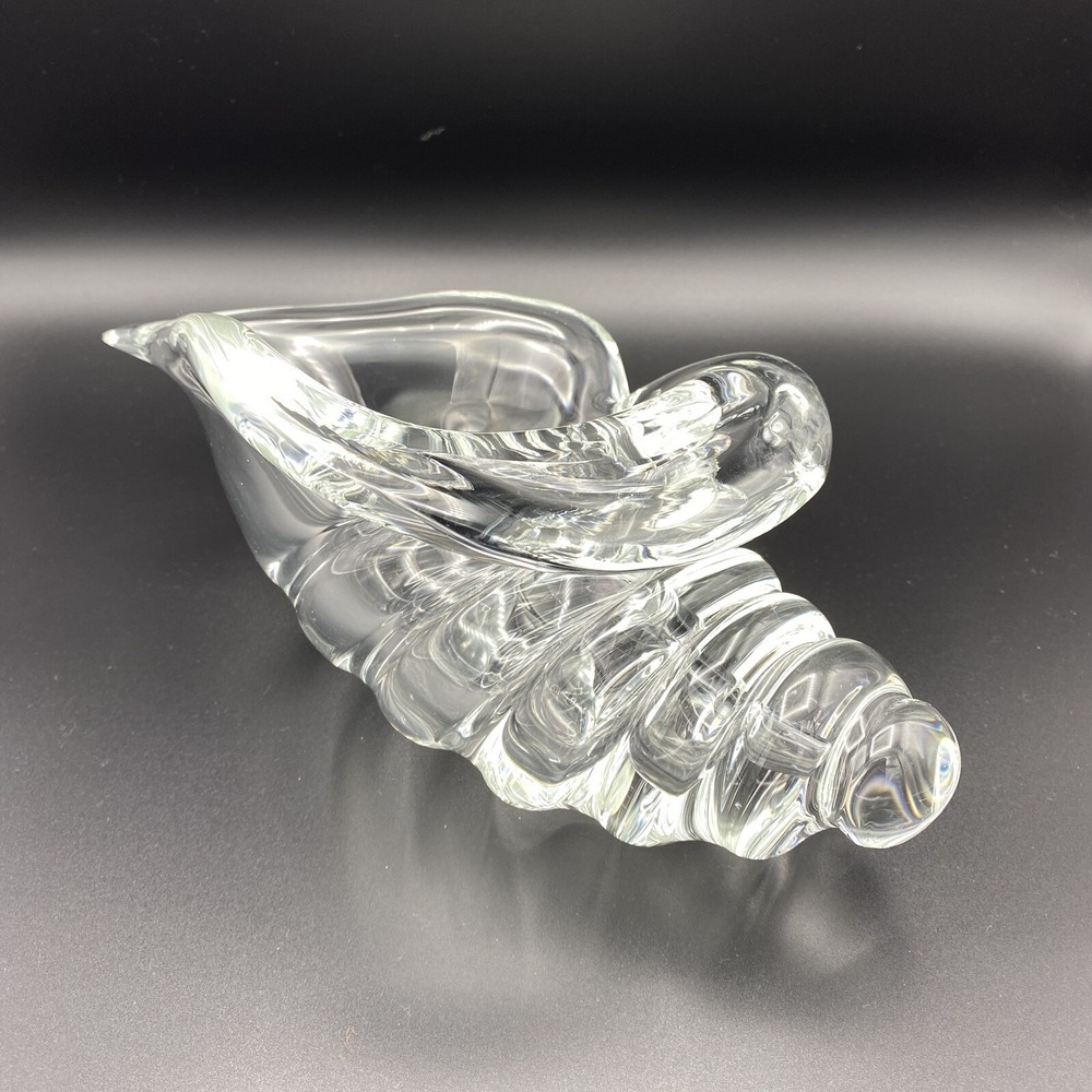 LARGE VTG Licio Zanetti Murano Glass Conch Shell Sculpture Italy 11" Signed MCM